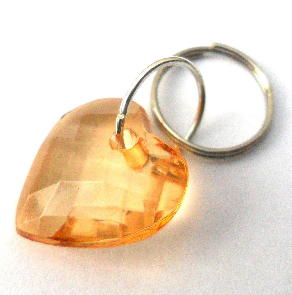SALE Amber Heart Charms